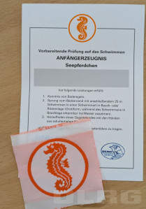 Foto eines Seepferdchen Abzeichens